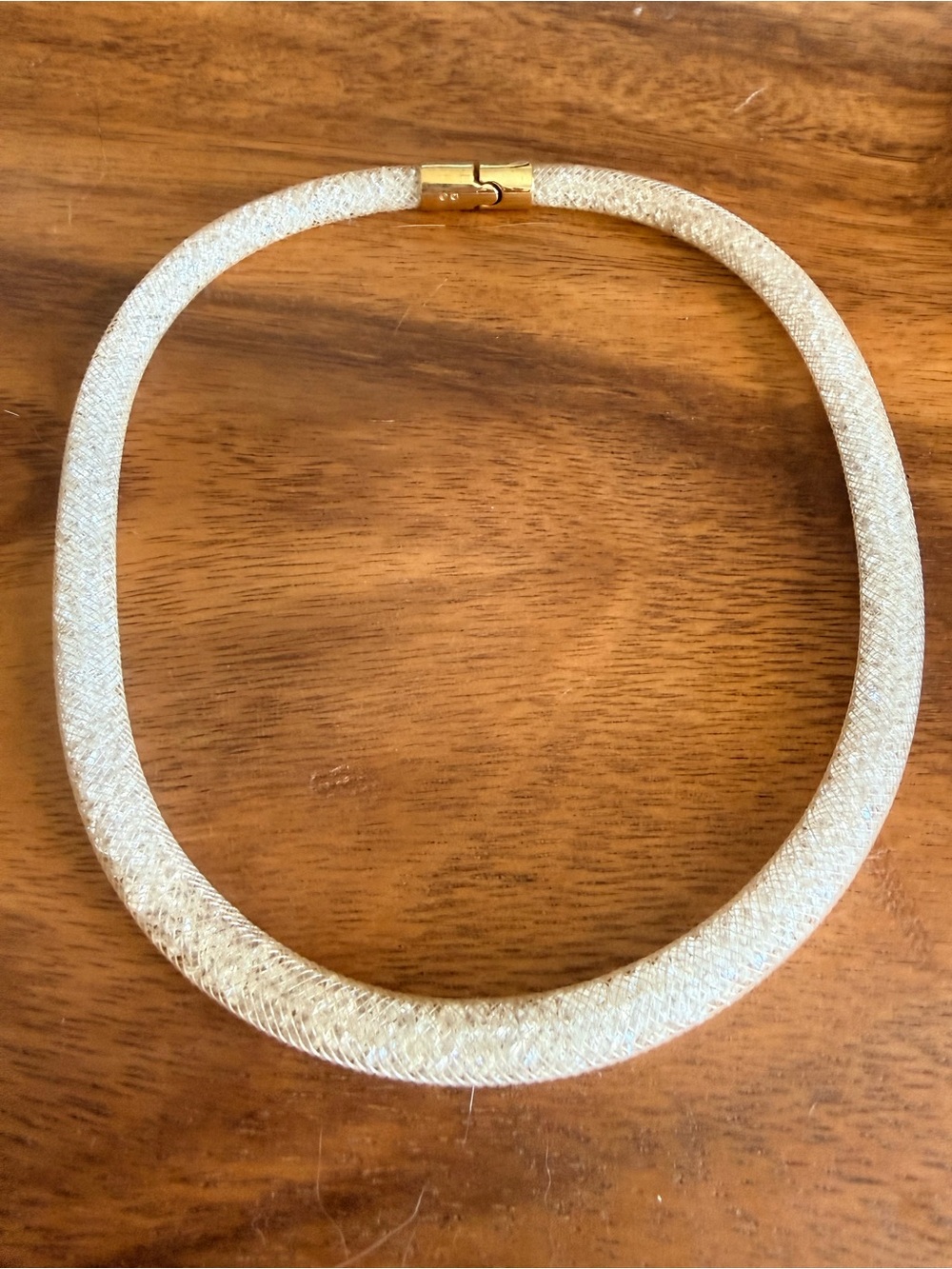 Swarovski Cream Mesh Stardust Crystal Choker with Gold Clasp